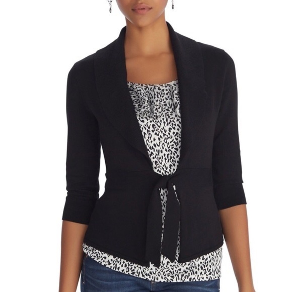 White House Black Market Front Tie Cardigan 3/4 Sleeves - Size L